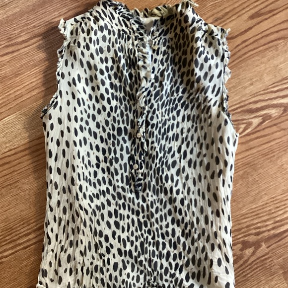 J. Crew Animal Print Ruffle Blouse - Picture 2 of 7
